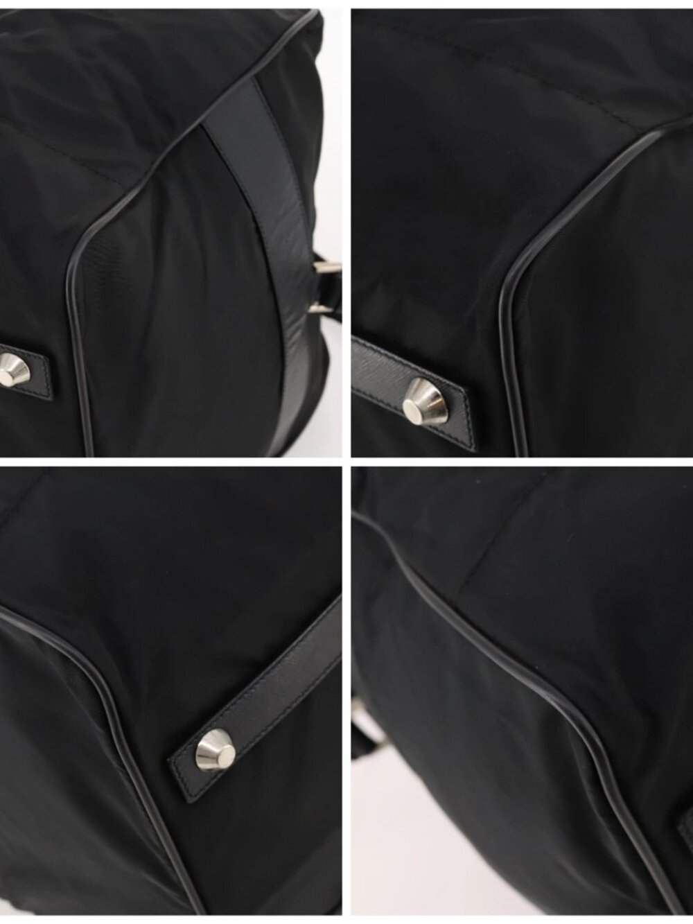 PRADA Boston Bag Nylon 2way Black Silver Auth ep13054 - Picture 14 of 16